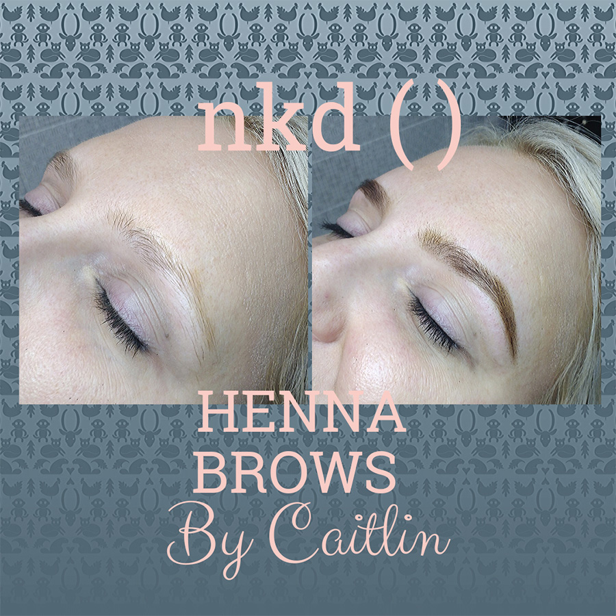 Henna brows by Caitlin - before and after